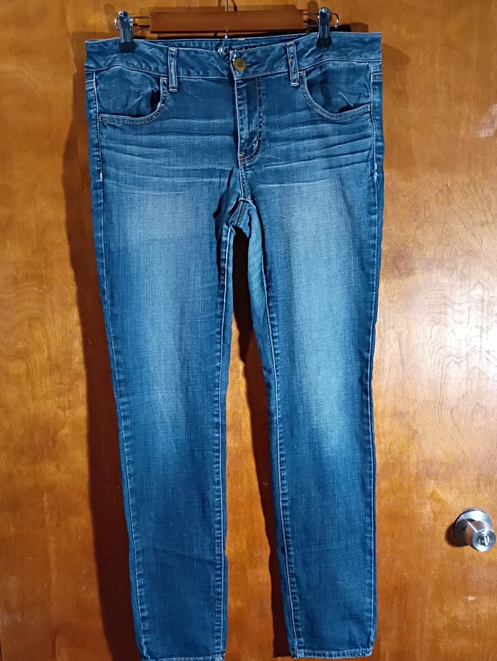 12L American Eagle Outfitters Dark Blue Jeggings Super Stretch Nice Comfy Cute